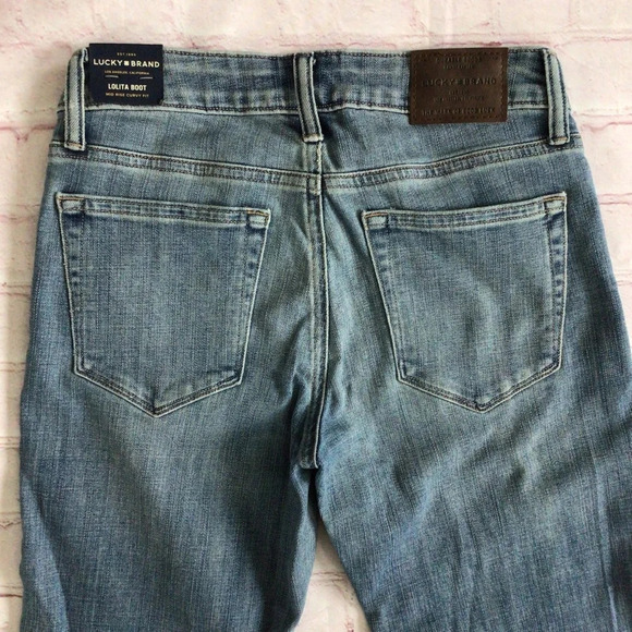 Lucky Brand Lolita Boot Cut Mid Rise Curvy Fit Denim Blue Jeans - Size 0/25 Long - Picture 7 of 12